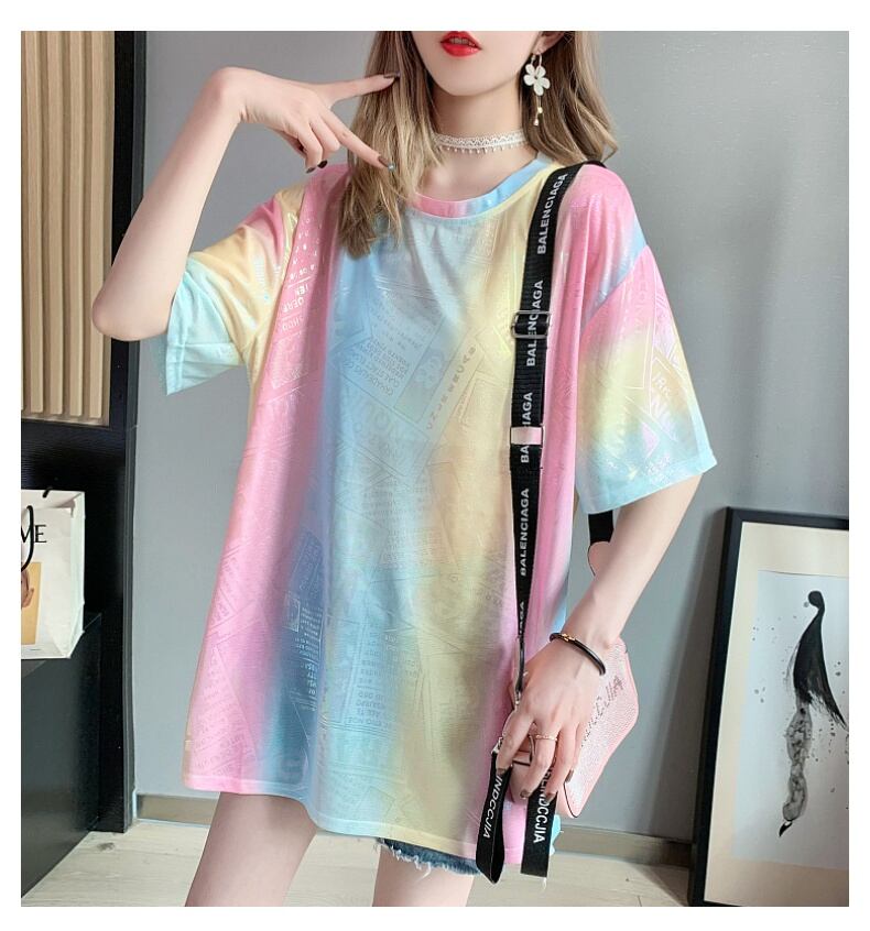 超人気 特別デザイン 着回し力抜群 プリント 2色選択 半袖Tシャツ＜U-8592＞