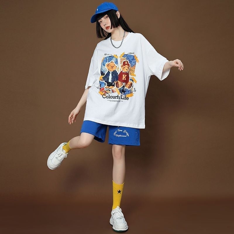 上質  シンプル カジュアル半袖Ｔシャツⅹパンツセット<U-8068>