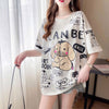 【新商品】大注目 ビッグロゴ プリント ゆったりトップス 半袖Tシャツ 全3色＜U-4933＞