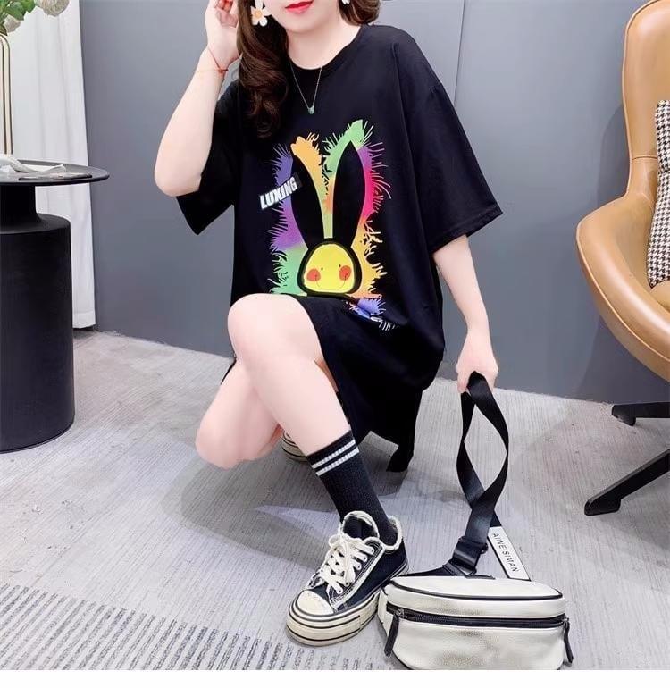 おすすめ新作 プリントTシャツ ロング オーバーサイズ＜U-2828＞