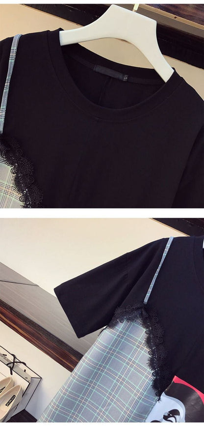 早い者勝ち カジュアル 好感度UP 半袖 Tシャツ ワンピース ＜U-11723＞