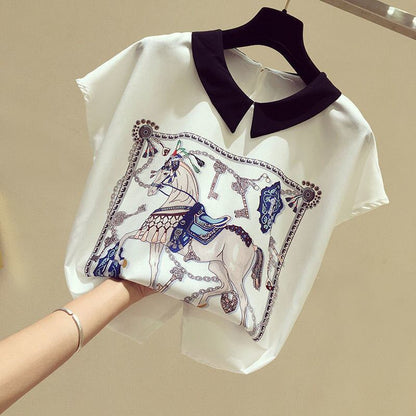 美人度アップ シフォン スウィート 半袖 Tシャツ ショートパンツ セットアップ ＜U-9234＞