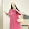 ゆったり感アップ 3色選択可 オシャレ度満点 Tシャツ カットソー ワンピース＜U-3219＞