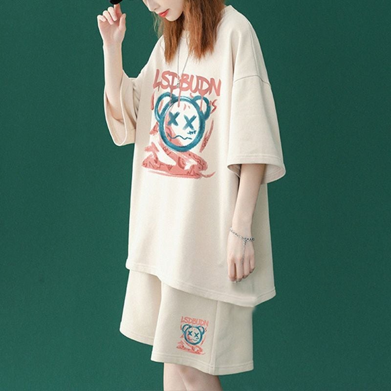 早い者勝ち  半袖Ｔシャツⅹパンツセット全4色 男女兼用<U-6554>