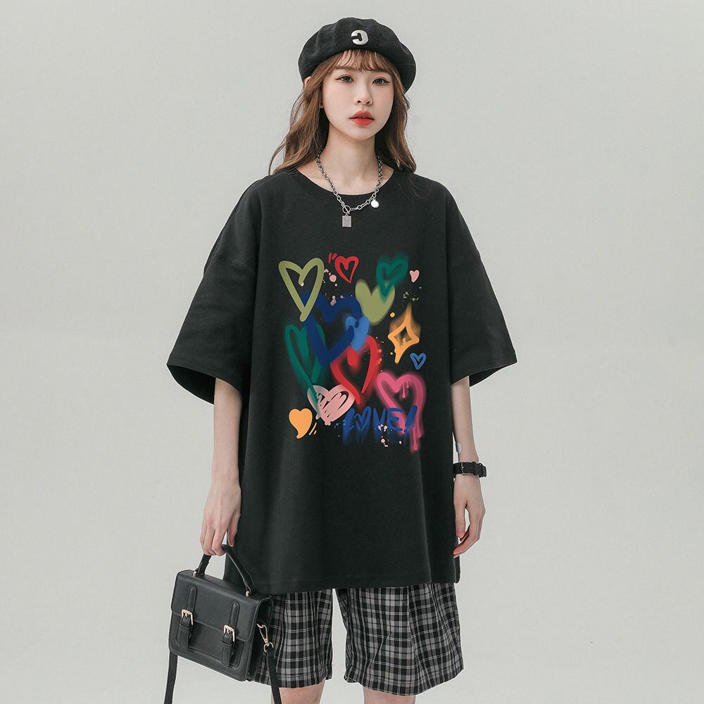 売り切れ必至 プリント ファッション 4色選択 半袖Tシャツ＜U-8594＞