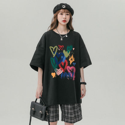 売り切れ必至 プリント ファッション 4色選択 半袖Tシャツ＜U-8594＞