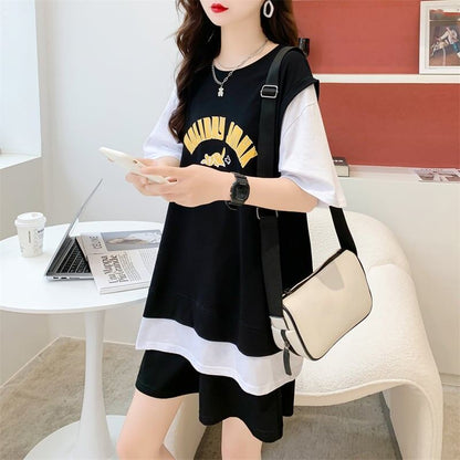 美人度アップ 切り替え チャーミング Tシャツ＋ショートパンツ セットアップ＜U-3615＞