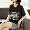 話題沸騰中 ファッション 着回し力抜群 プリント 2色選択 半袖Tシャツ＜U-8621＞
