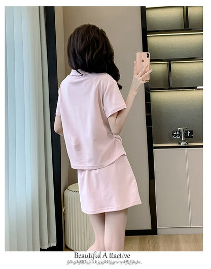 大好評 カジュアル 売り切れ必至 半袖 Tシャツ+ 短いスカート セットアップ ＜U-8967＞