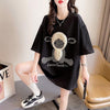 高級立体ハンドビーズコットン半袖Tシャツ<U-2998>