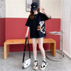 スタイリッシュ 切り替え 一目惚れ プリント Tシャツ カットソー＜U-3584＞