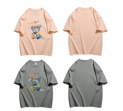 スタイルアップ カジュアル おしゃれ度高め プリント全5色 半袖Tシャツ<U-9437>
