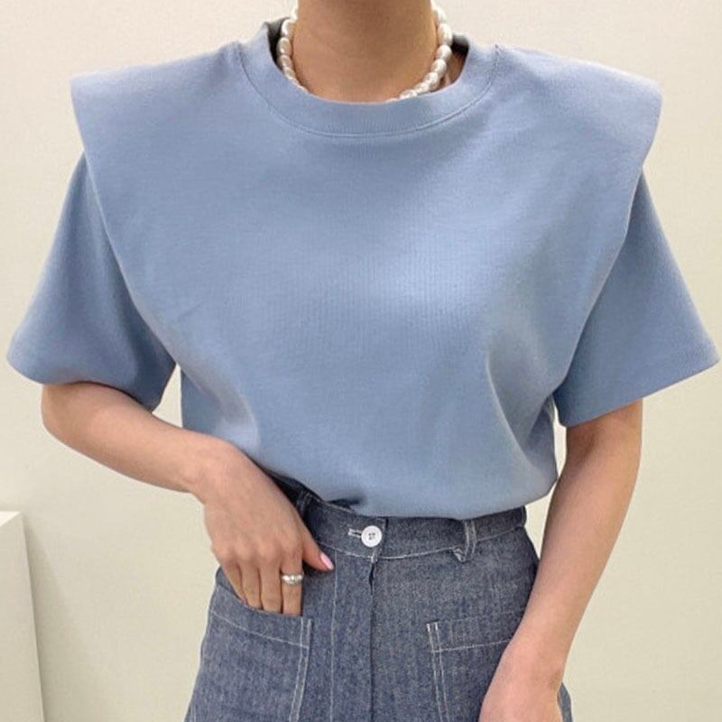 好感度満載 無地 美感いっぱい 切り替え Tシャツ カットソー＜U-3285＞