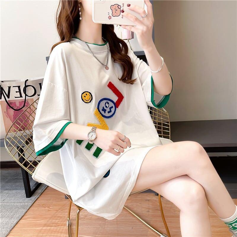 スタイリッシュ 3色選択可 一目惚れ プリント Tシャツ カットソー＜U-3007＞