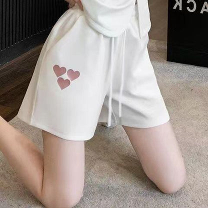美人度アップ 特別デザイン 上品 半袖 Tシャツ ショートパンツ セットアップ ＜U-8874＞