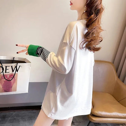 女性力を高める ラウンドネック 着心地抜群 プリント Tシャツ カットソー＜U-2865＞
