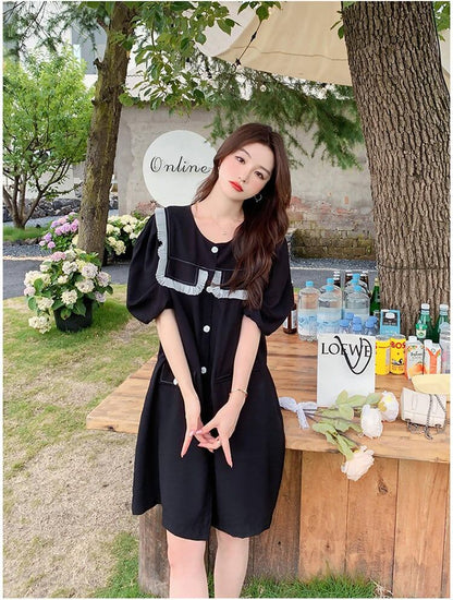 新商品 カジュアル 定番シンプル 切り替え ワンピース<U-8386>