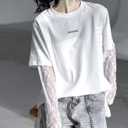 清純甘くて女子力UP 切り替え 美感いっぱい Tシャツ カットソー＜U-3020＞