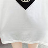 スタイリッシュ 切り替え 一目惚れ プリント Tシャツ カットソー＜U-3521＞
