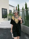 好感度UP 早い者勝ち 絶対流行 カジュアル 2色選択 Tシャツ<U-11507>