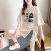 合わせやすい 切り替え チャーミング プリント Tシャツ カットソー＜U-3651＞