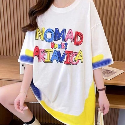 【半額！期間限定！！】着回し力抜群 個性派 ファッション プリント 3色選択 半袖Tシャツ＜U-8589＞
