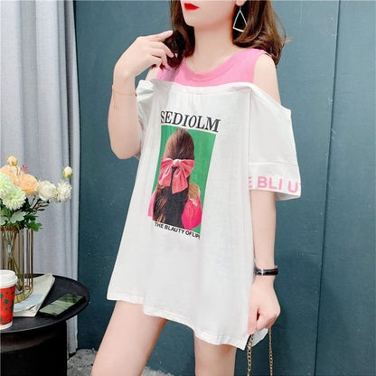 今季大好評 3色選択可 美感いっぱい ベアトップ Tシャツ カットソー＜U-3203＞