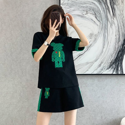 大好評 カジュアル 話題沸騰中 切り替え 全3色 半袖 Tシャツ ショートパンツ セットアップ ＜U-9007＞