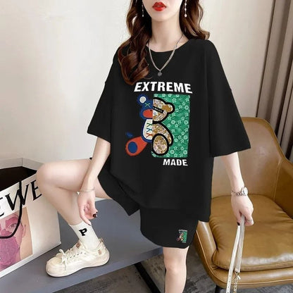 真夏も快適 全4色 軽くて涼しくて可愛い！カジュアル 半袖 Tシャツ ショートパンツ セットアップ ＜U-9204＞