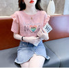 新商品 大人可愛い 話題沸騰中 ホットダイヤモンド 全3色 半袖Tシャツ<U-8868>