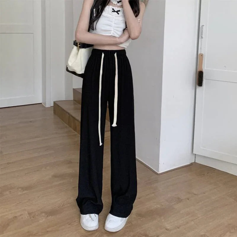 ルーズ 引き紐 ファッション ワイドパンツ ボトムス＜U-3032＞