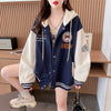 【裏起毛】超人気商品  厚手フード付きスタジャン 全2色パーカ<U-4675>