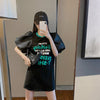 話題沸騰中 パフスリーブ ファッション プリント 全2色 半袖 Tシャツ <U-8662>
