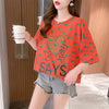 カジュアル 切り替え オシャレ度満点 プリント Tシャツ カットソー＜U-3411＞