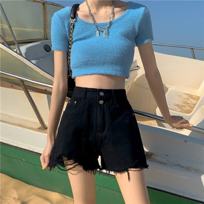 清涼感たっぷり ハイウエスト ファッション パンツ ボトムス＜U-3361＞