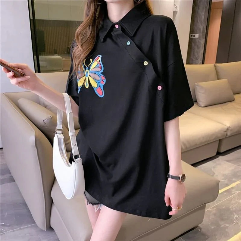 個性的なデザイン プリント 一目惚れ Tシャツ カットソー＜U-3044＞