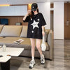新作  おしゃれな星柄Tシャツ ゆったり半袖＜U-2825＞