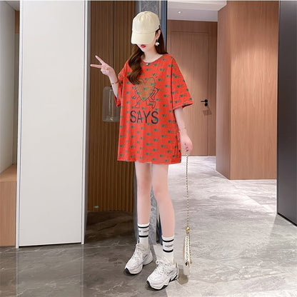 カジュアル 切り替え オシャレ度満点 プリント Tシャツ カットソー＜U-3411＞
