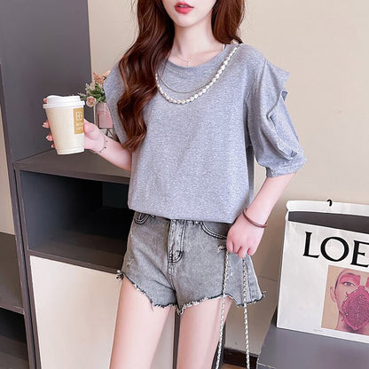 売り切れ必至 簡潔 個性派 ファッション 全3色 半袖Tシャツ<U-8514>