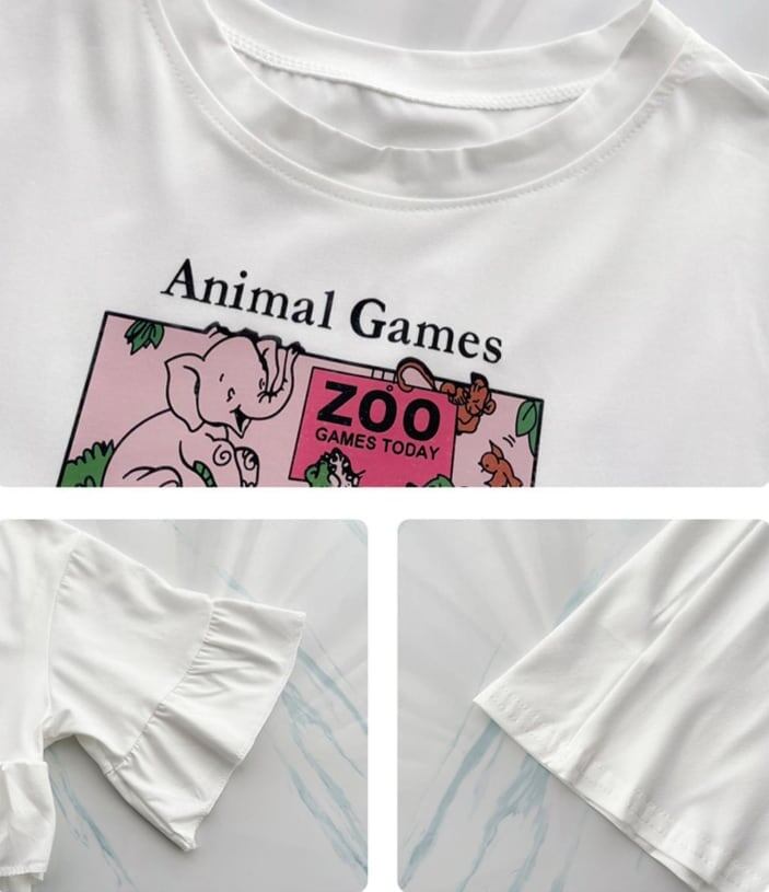 ミドル丈のイレギュラー半袖Tシャツワンピース<U-5007>