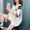 スタイリッシュ プリント 一目惚れ Tシャツ カットソー ワンピース＜U-3605＞
