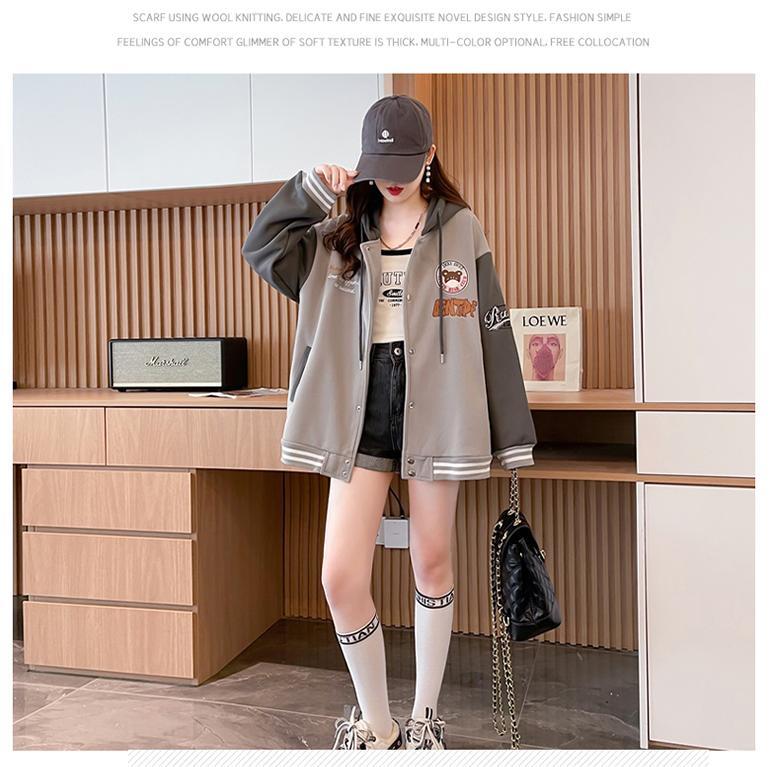 【裏起毛】超人気商品  厚手フード付きスタジャン 全2色パーカ<U-4675>