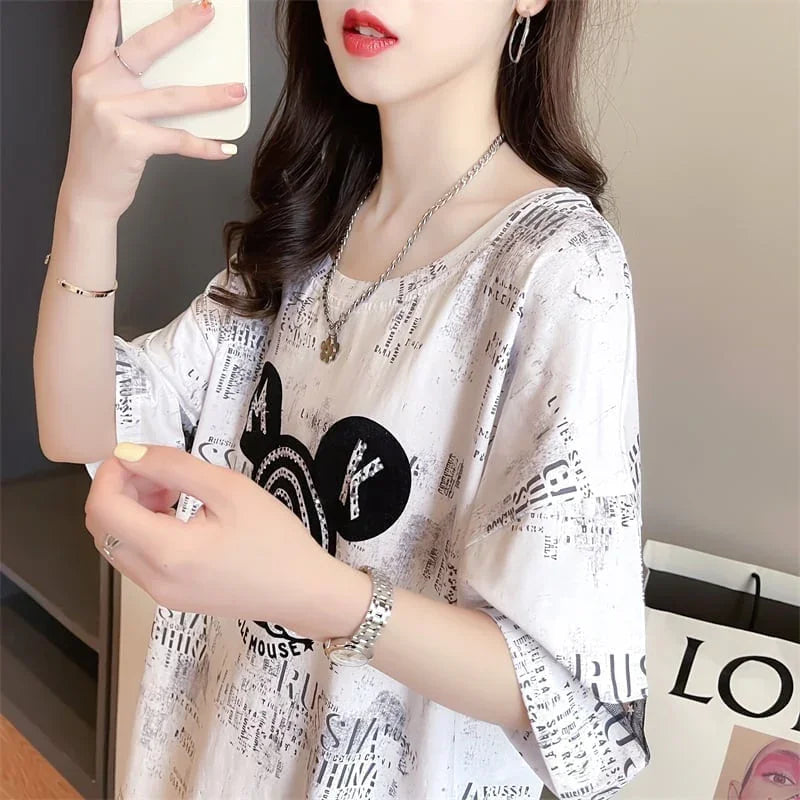 デザインセンス重工業ホットダイヤモンドパーソナライズされた漫画半袖Tシャツ、夏の新しいスタイル<U-2924>
