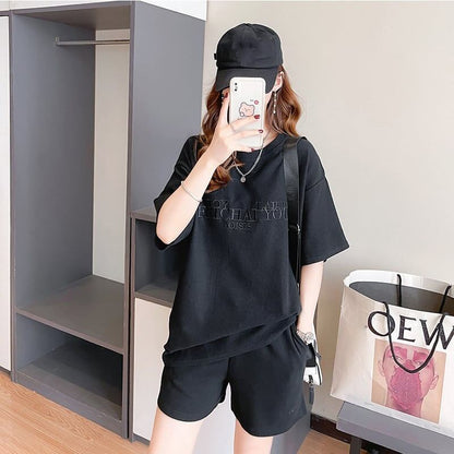 着心地抜群 切り替え 女性力を高める Tシャツ＋ショートパンツ セットアップ＜U-3553＞