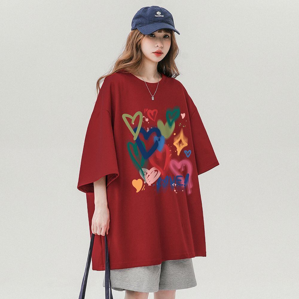 売り切れ必至 プリント ファッション 4色選択 半袖Tシャツ＜U-8594＞