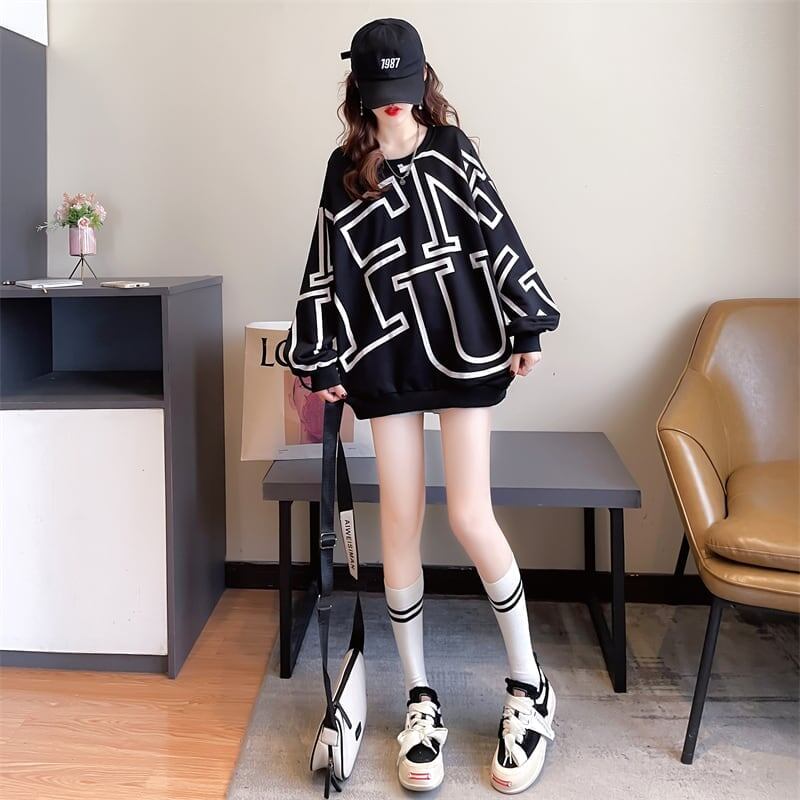 好感度満載 3色選択可 美感いっぱい プリント スウェット パーカー＜U-3778＞