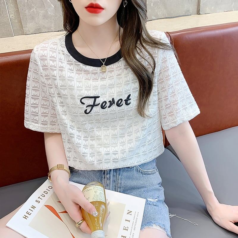 着心地抜群 切り替え カジュアル プリント Tシャツ カットソー＜U-3562＞