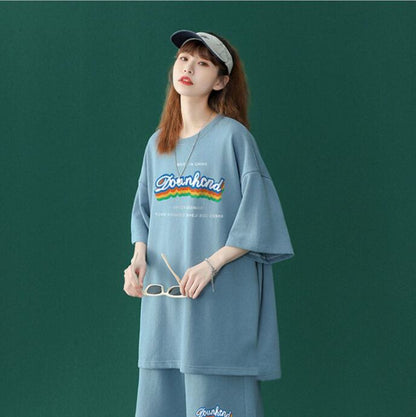 【半額セール】早い者勝ち  半袖Ｔシャツⅹパンツセット全4色 男女兼用<U-6553>
