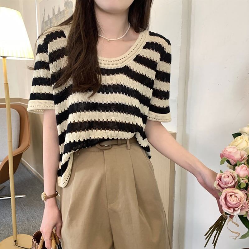 オシャレ度満点 好感度満載 ボーダー柄 Tシャツ カットソー＜isf-3232＞