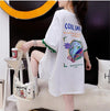 【半額！期間限定！！】デザインセンスニッチなミドル丈半袖Tシャツ新スタイル<U-3007>